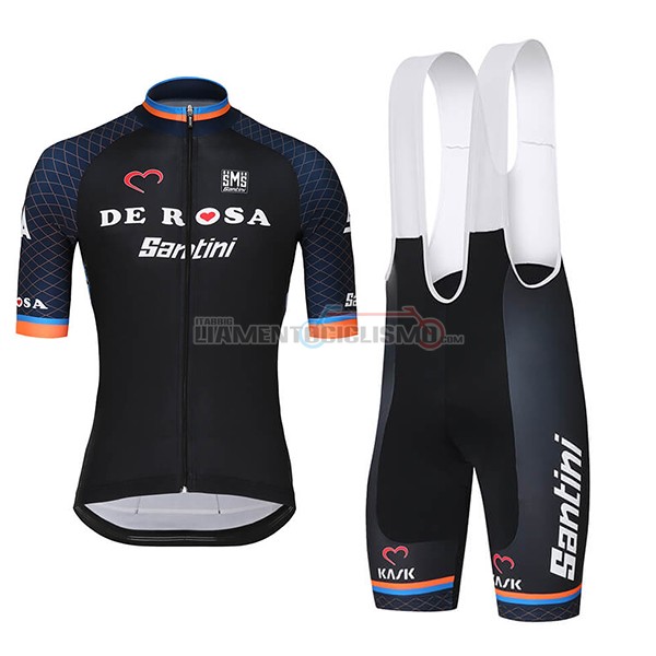 Abbigliamento Ciclismo de Rosa Santini Manica Corta 2018 Nero